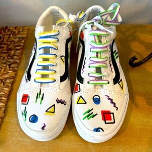 VANS Old Skool Colorful Geometric W Sz 8.5, M Sz 7 New